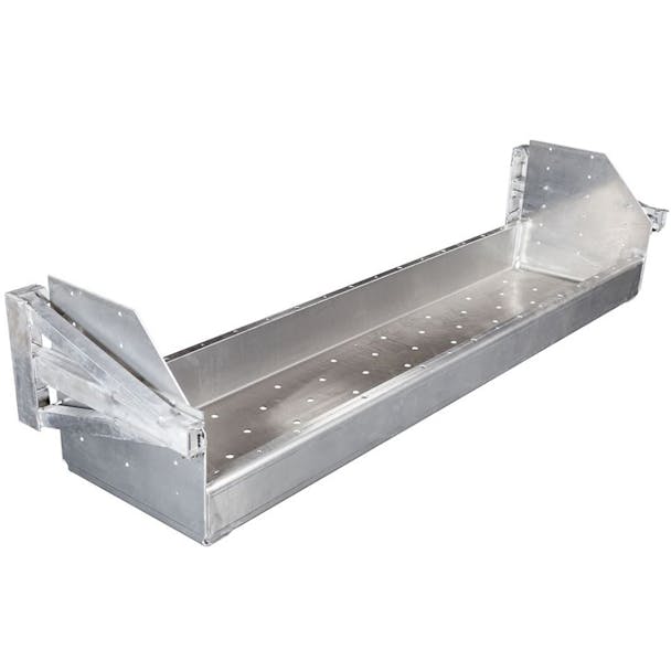 Aluminum Dunnage Rack for Step Deck Trailers By Heavy Duty Ramps - Front View