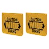 24" X 24" Yellow Caution Wide Turns Mud Flap (Pair)