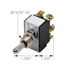 Heavy Duty DPDT Toggle Switch - Dimensions