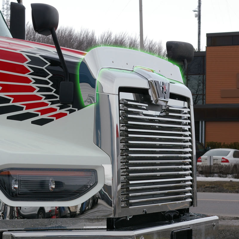 Western Star 49X Stainless Steel Short Hood Shield Bug