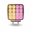 38 LED Square Double Face Dual Revolution Breast Cancer Awareness Pink Fender Light - Amber/ Pink
