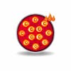 4'' Round Red And White Dual Revolution Stop Tail Turn LED Light With Heated Lens - Red Light