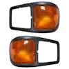 Ford F650 F750 Headlight Bezel With Turn Signal Driver & Passenger Sides - Gray