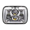 5" x 7" Rectangular Chrome Projector Headlight With DRL & Turn Light