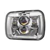 5" x 7" Rectangular Chrome Projector Headlight With DRL & Turn Light Right View