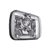 5" x 7" Rectangular Chrome Projector Headlight With DRL & Turn Light Left View