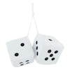 3 Inch Classic Fuzzy Dice Pair - White