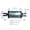 SAF Holland XA FW 5th Wheel Air Cylinder XA2524R131 100102 (Dimensions)