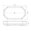 15" Octagonal Amber LED Mini Light Bar - Measurements