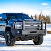 Chevrolet 2500 3500 Herd Aero LT PLUS Bumper Grille Guard (Black Polyurea Coated; Installed on Truck)