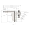 2" Heavy Duty Adjustable 6" Drop Hitch By BulletProof Hitches - Drawing