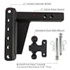 2" Heavy Duty Adjustable 6" Drop Hitch By BulletProof Hitches - Kit Diagram