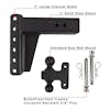 3" Heavy Duty Adjustable 6" Drop Hitch By BulletProof Hitches - Diagram