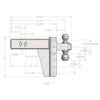 3" Heavy Duty Adjustable 6" Drop Hitch By BulletProof Hitches - Drawing