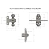 Heavy Duty Sway Control Ball Hitch Attachment By BulletProof Hitches - Drawing