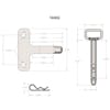 Heavy Duty Clevis With 1" Pin By BulletProof Hitches - Single Tang Drawing