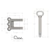 Heavy Duty Clevis With 1" Pin By BulletProof Hitches - 2 Tang Drawing