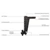 2" Heavy Duty Adjustable 16" Drop Hitch By BulletProof Hitches - Specs