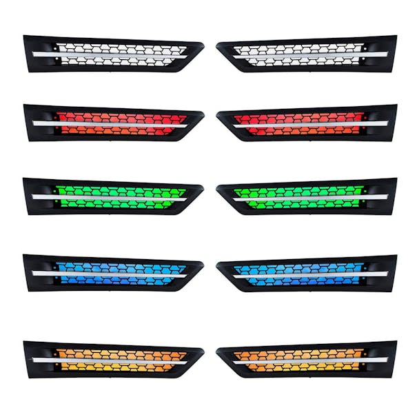 Freightliner Cascadia Hood LED Air Intake Grille - All