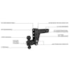 2.5" Medium Duty Adjustable 4" Drop Hitch By BulletProof Hitches - Diagram