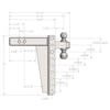 2.5" Heavy Duty Adjustable 12" Drop Hitch By BulletProof Hitches - Drawing