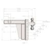 2.5" Extreme Duty Adjustable 8" Drop Hitch By BulletProof Hitches - Drawing
