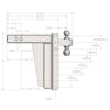 2.5" Extreme Duty Adjustable 12" Drop Hitch By BulletProof Hitches - Drawing