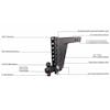2.5" Extreme Duty Adjustable 12" Drop Hitch By BulletProof Hitches - Diagram