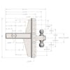 2.5" Extreme Duty Adjustable 4" & 6" Offset Hitch By BulletProof Hitches - Drawing