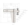 3" Heavy Duty Adjustable 10" Drop Hitch By BulletProof Hitches - Drawing