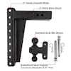 3" Heavy Duty Adjustable 12" Drop Hitch By BulletProof Hitches - Kit Diagram