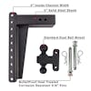 3" Heavy Duty Adjustable 14" Drop Hitch By BulletProof Hitches - Kit Diagram