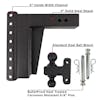 3" Extreme Duty Adjustable 10" Drop Hitch By BulletProof Hitches - Kit Specs
