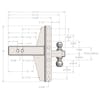3" Extreme Duty Adjustable 4" & 6" Offset Hitch By BulletProof Hitches - Drawing