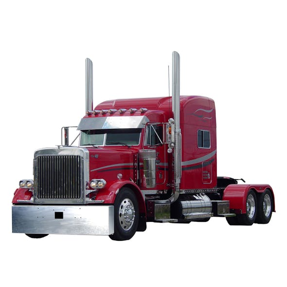 Peterbilt 379 389 Chrome Mitered End Bumper By RoadWorks - Peterbilt 379 18" Bumper