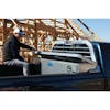 Mid Size Pickup Truck Tool Box - Aluminum Diamond Plate Opened