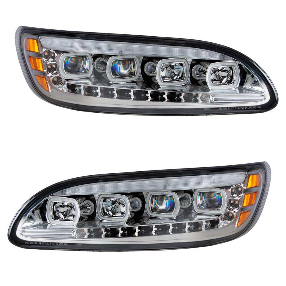 LEDグルー　ome Peterbilt 382 384 386 387 Chrome Competition Series Quad-LED