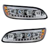 Peterbilt 382 384 386 387 Chrome Competition Series Quad-LED Headlight - Both sides LED off