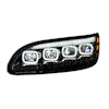 Peterbilt 382 384 386 387 Blackout Competition Series Quad-LED Headlight - Front view off