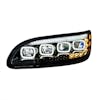 Peterbilt 382 384 386 387 Blackout Competition Series Quad-LED Headlight - Front view on