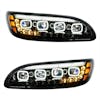 Peterbilt 382 384 386 387 Blackout Competition Series Quad-LED Headlight - Both sides LED on