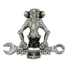 Crabby Monkey Knuckle Dragger Mechanic Pewter Hood - Back