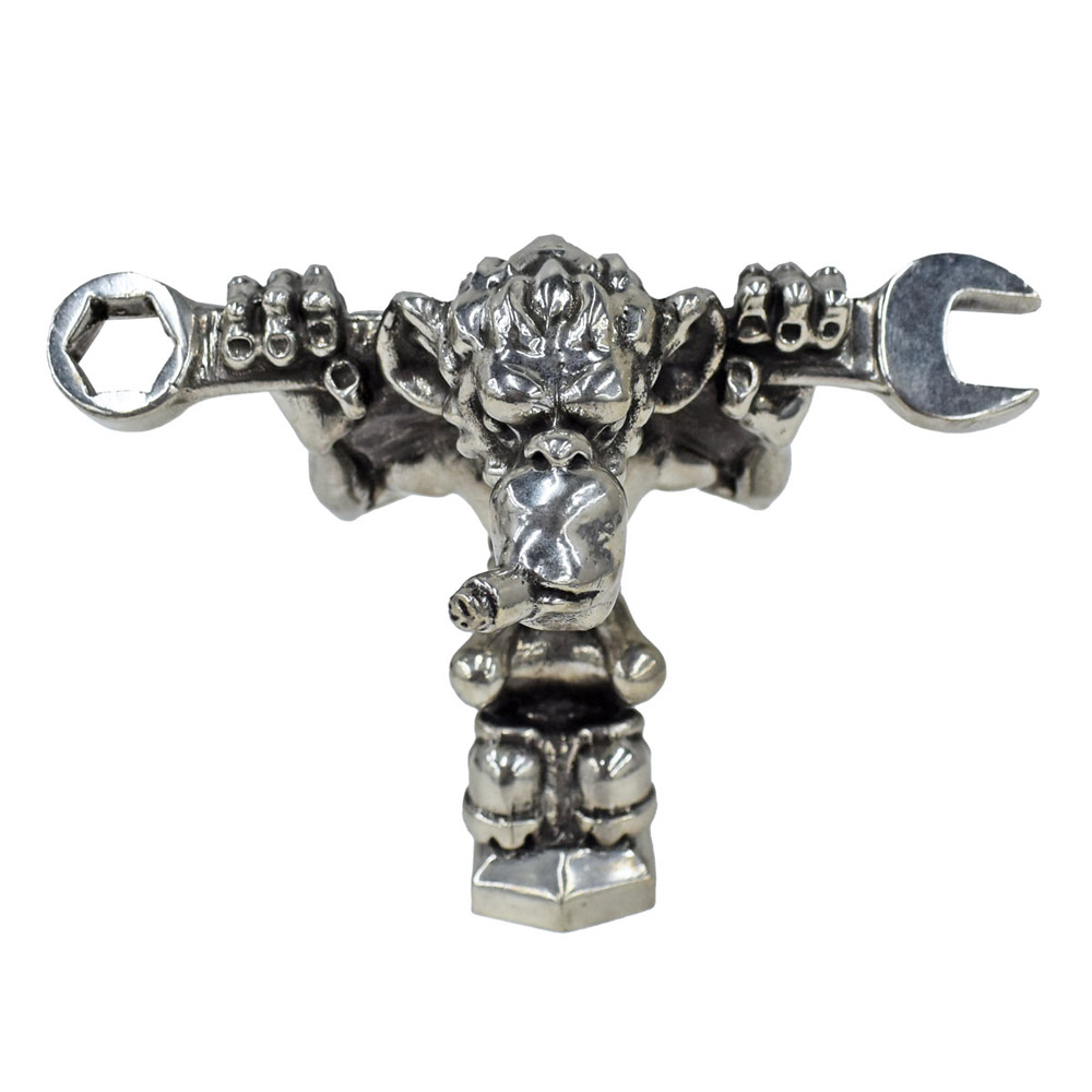 Crabby Monkey Mechanic Pewter Hood Ornament - Raney's Truck Parts