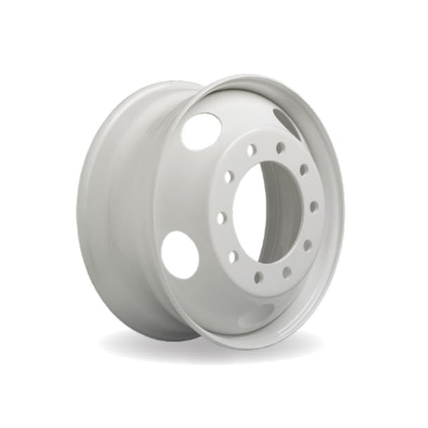 19.5" x 7.5" Accuride White Powder Topcoat Steel Wheel Hub Piloted