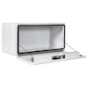 Pro Series White Smooth Aluminum Underbody Tool Box - Open Tilted Left