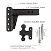 2.5" Heavy Duty Adjustable 4" Drop Hitch By BulletProof Hitches - Kit Specs