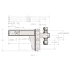 2.5" Heavy Duty Adjustable 4" Drop Hitch By BulletProof Hitches - Diagram