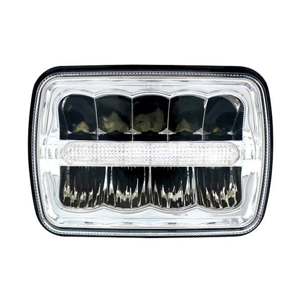 5" x 7" High Power LED Rectangular Headlight with LED Light Bar