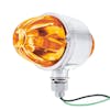 Chrome Double Face Watermelon Glass Light - Amber lens
