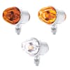Chrome Double Face Watermelon Glass Light - Dark Amber lens - All Lens color options